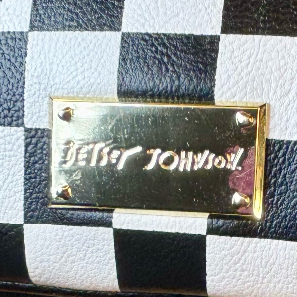 Betsey Johnson Black and White Checkered Satchel - Picture 13 of 15